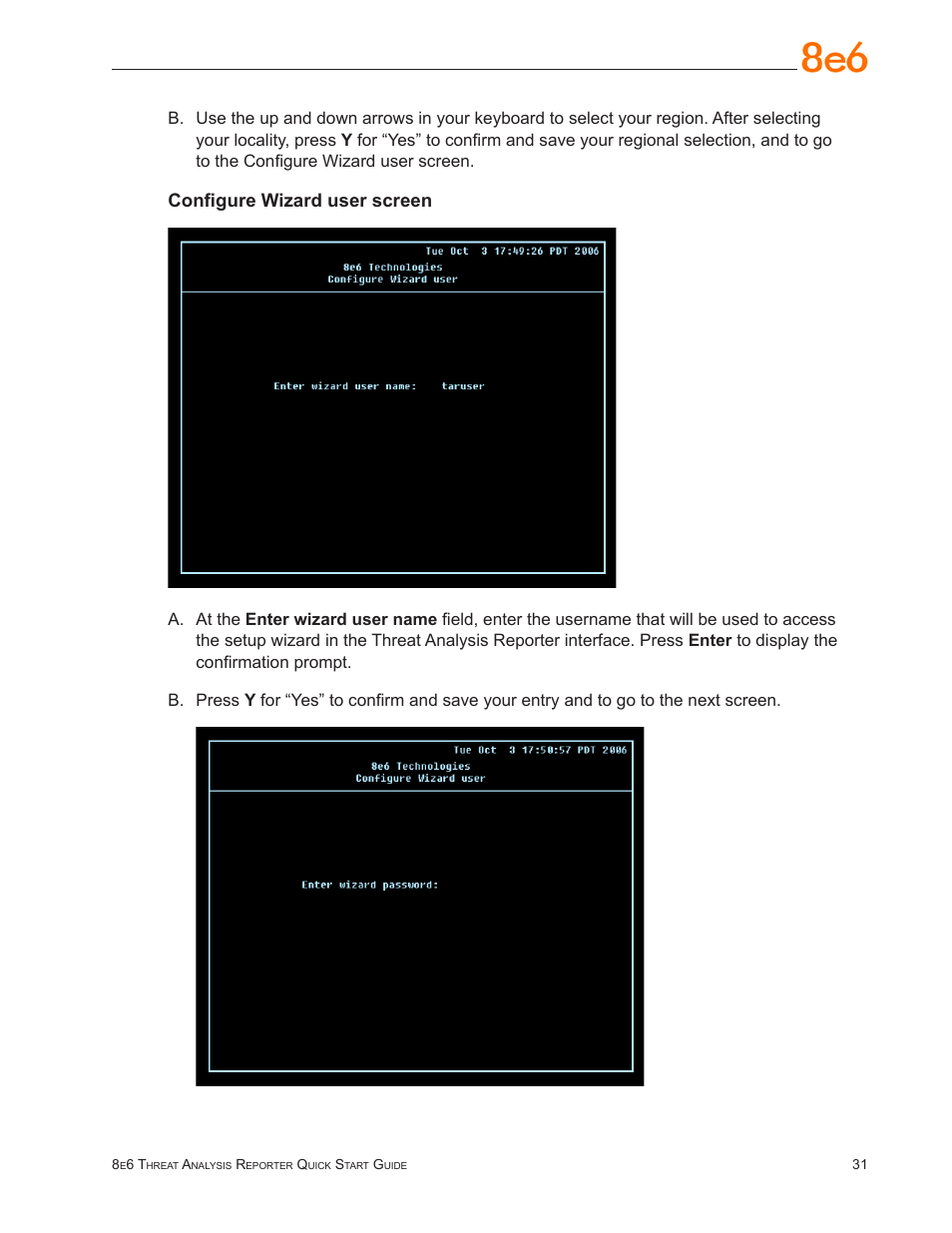 Configure wizard user screen | 8e6 Technologies TAR MSA-004-004 User Manual | Page 35 / 59