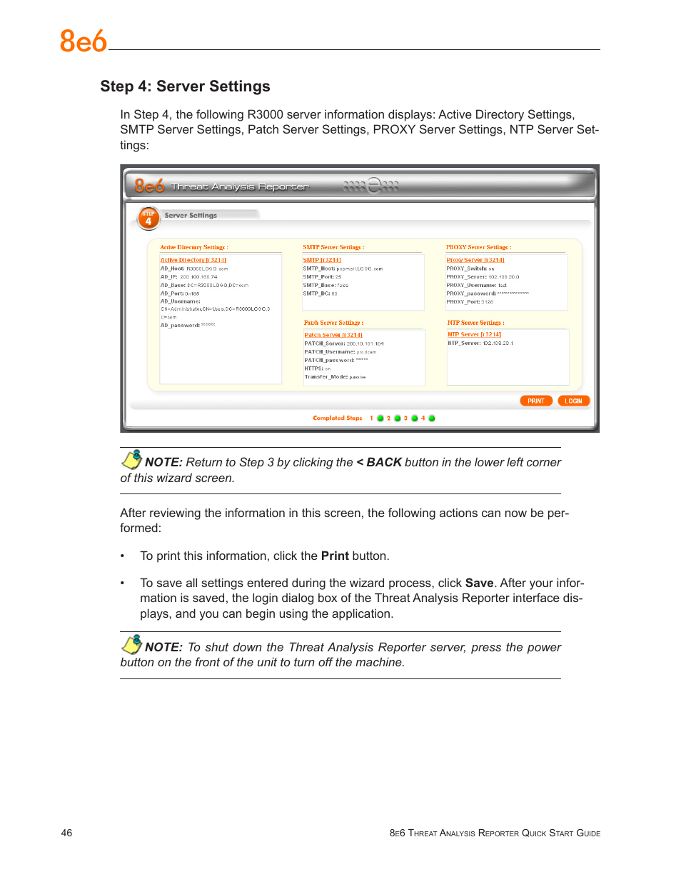 Step 4: server settings | 8e6 Technologies TAR MSA-004-004 User Manual | Page 50 / 59