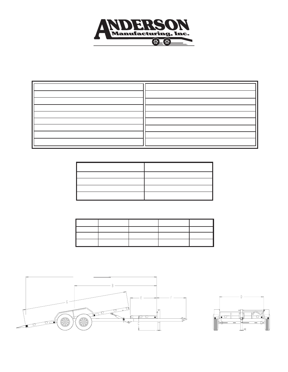 Anderson Manufacturing Tilt Equipment Series PT17T User Manual | 1 page