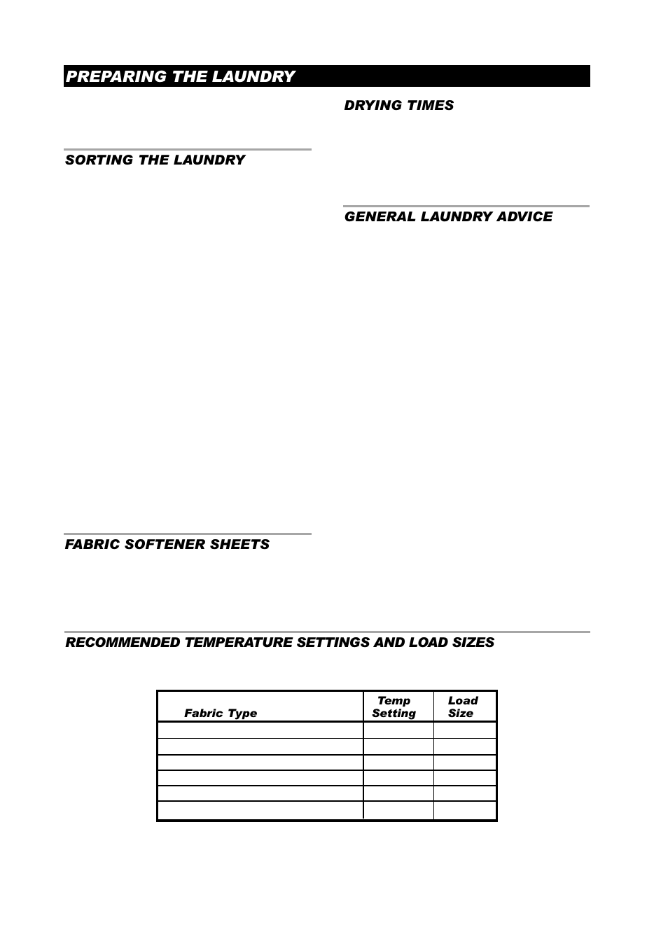 Preparing the laundry | ASKO T761 User Manual | Page 10 / 26