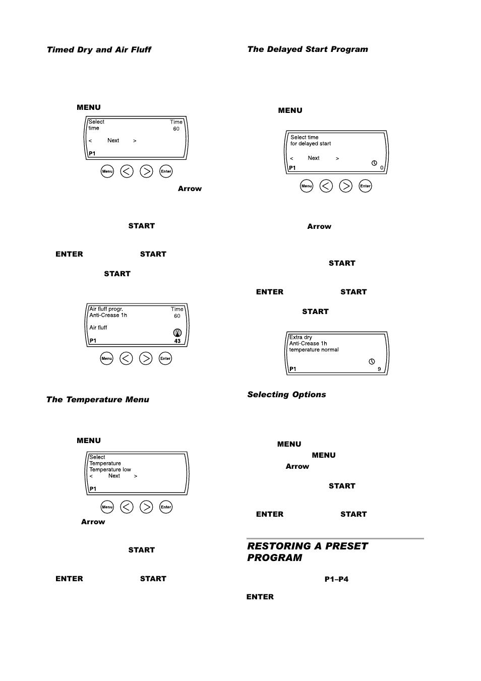 Restoring a preset program | ASKO T761 User Manual | Page 20 / 26