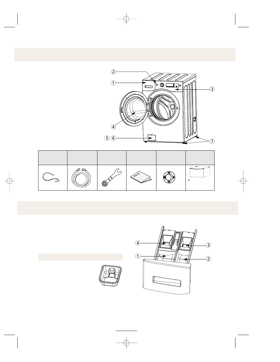 Description of the washing machine, Detergent compartment | ASKO WL6511 User Manual | Page 8 / 32