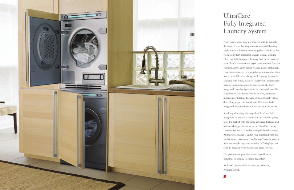 Ultracare fully integrated laundry system | ASKO Washer/Dryer Combination Laundry System User Manual | Page 5 / 10