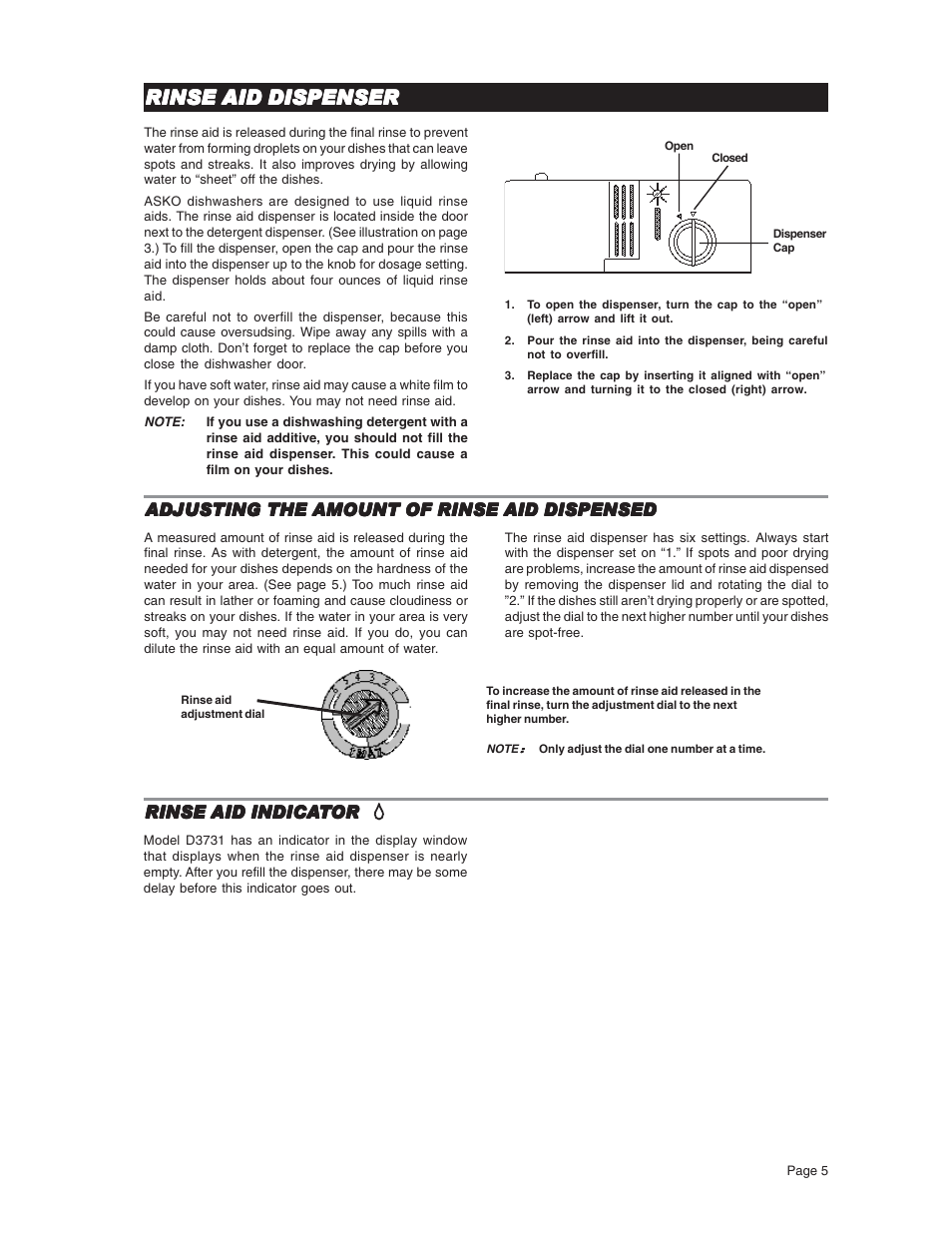 Rinse aid dispenser | ASKO D3731 User Manual | Page 5 / 16