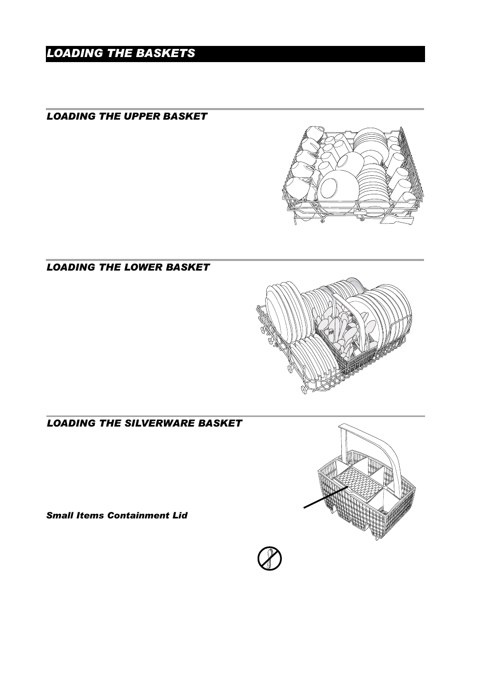 Loading the baskets, Loading the lower basket | ASKO D3350 User Manual | Page 4 / 16