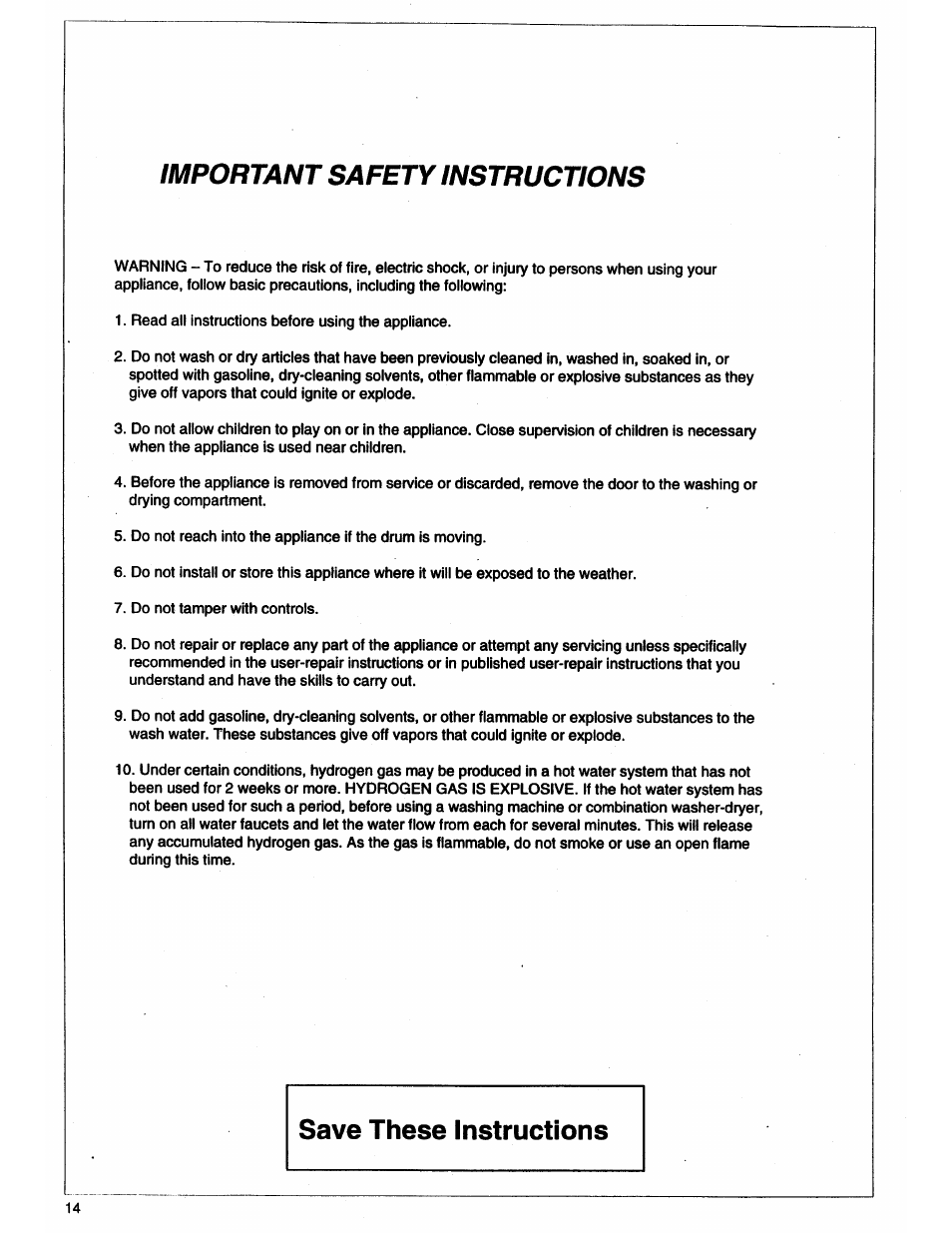 Important safety instructions | ASKO 11505 User Manual | Page 14 / 16