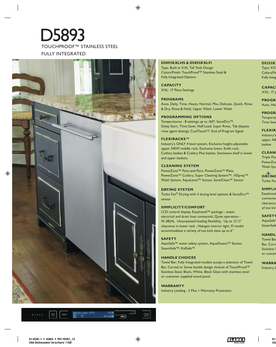 D5893, D5253 | ASKO D3251 User Manual | Page 12 / 32