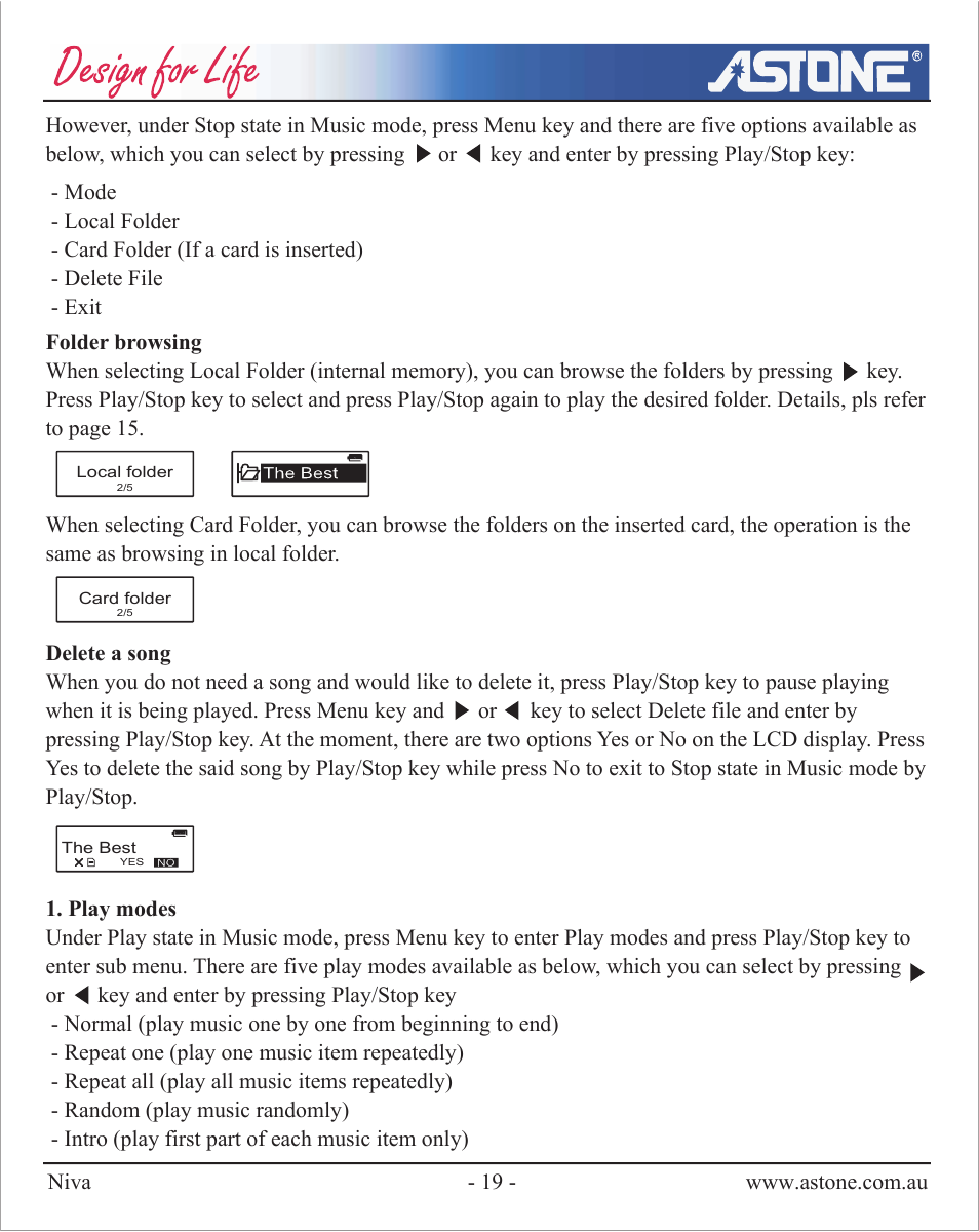 Astone Holdings Pty NIVA User Manual | Page 20 / 29