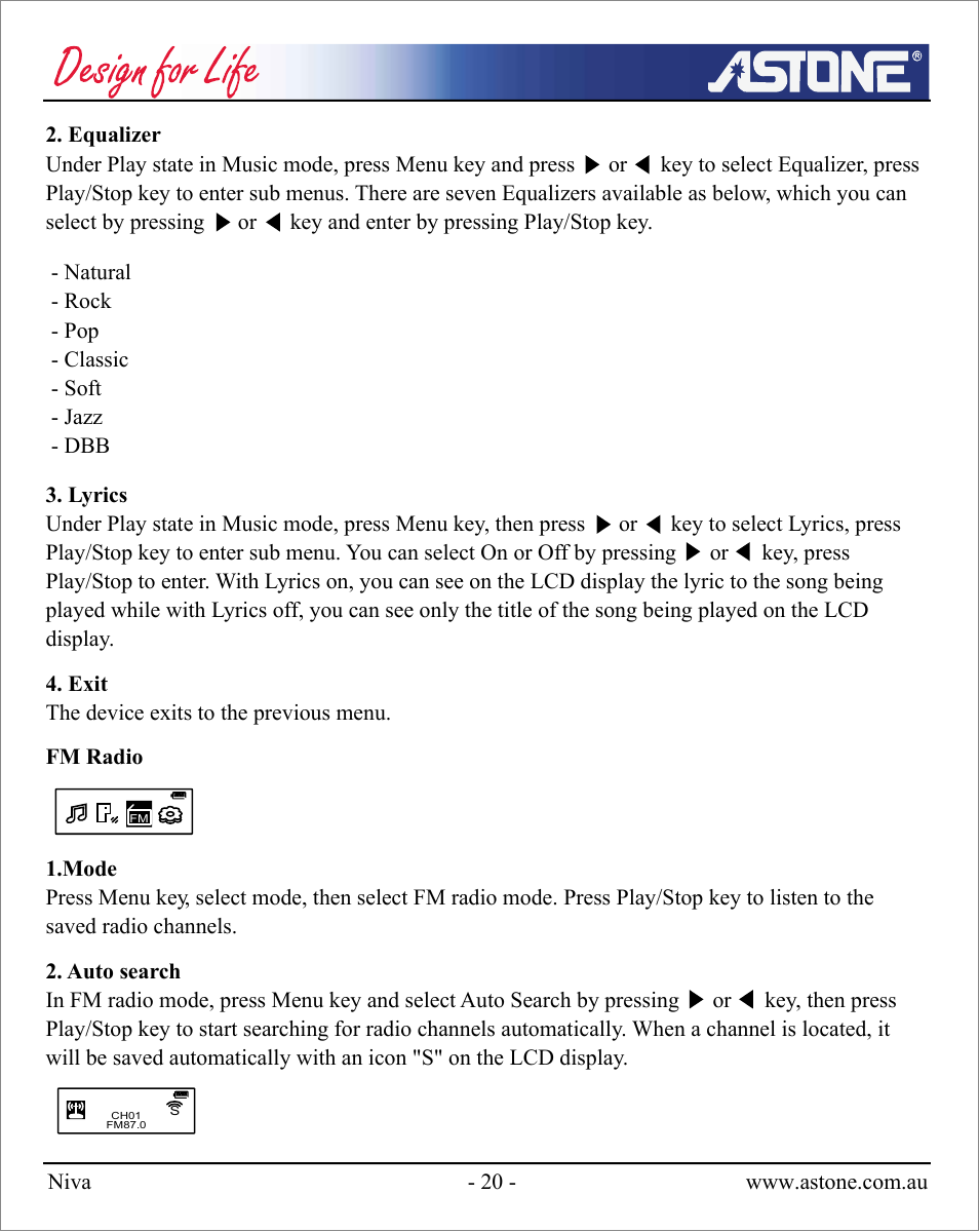 Astone Holdings Pty NIVA User Manual | Page 21 / 29