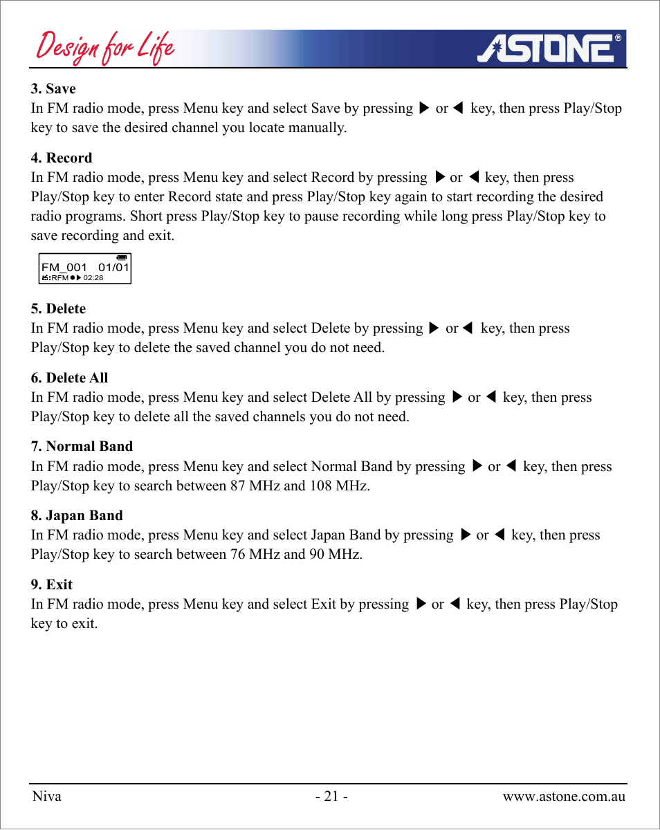 Astone Holdings Pty NIVA User Manual | Page 22 / 29
