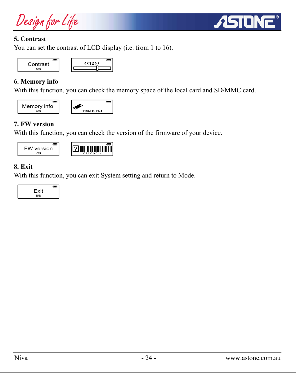 Astone Holdings Pty NIVA User Manual | Page 25 / 29