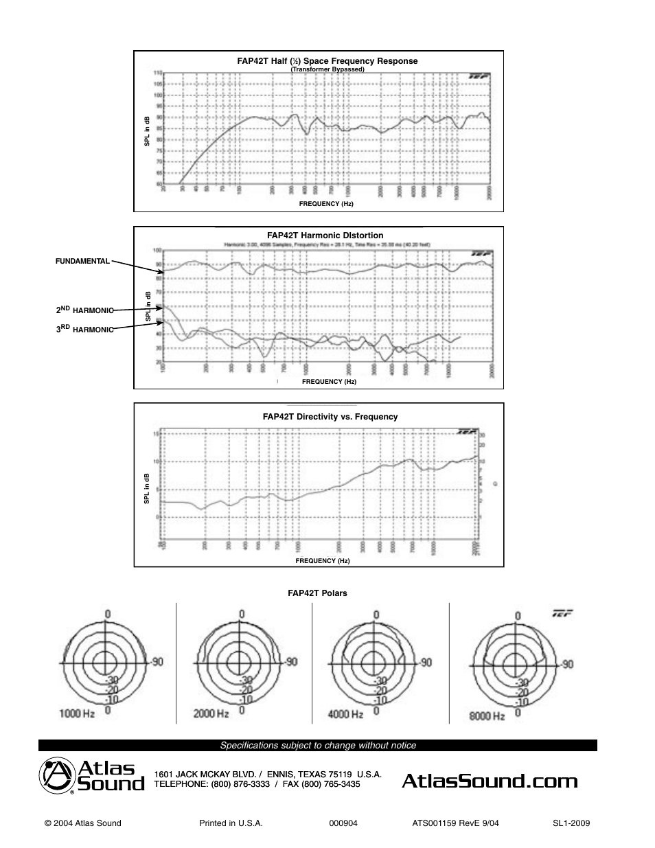 Atlas Sound STRATEGY SERIES FAP42T User Manual | Page 2 / 3