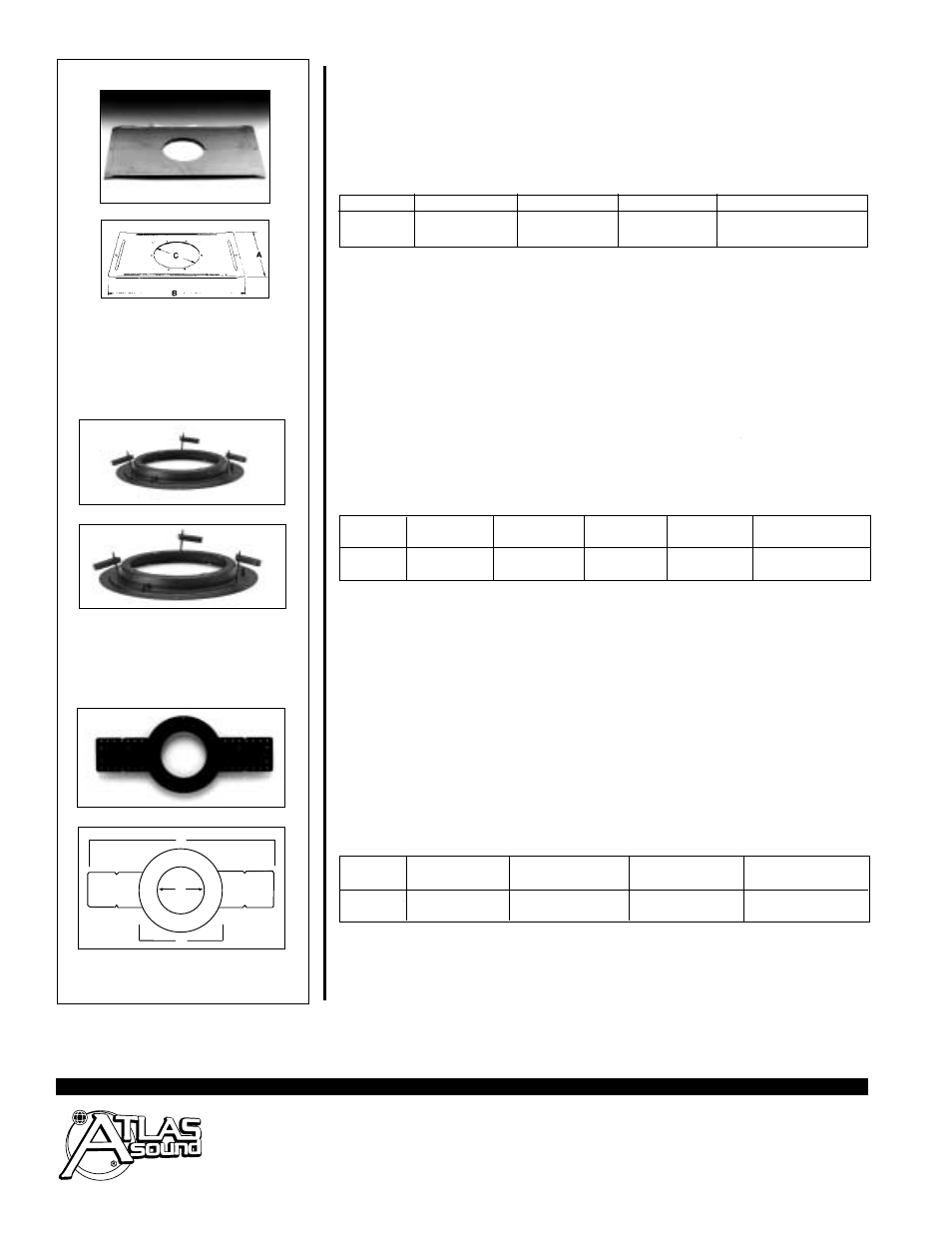 Mounting accessories | Atlas Sound STRATEGY SERIES FA95-4 User Manual | Page 2 / 4