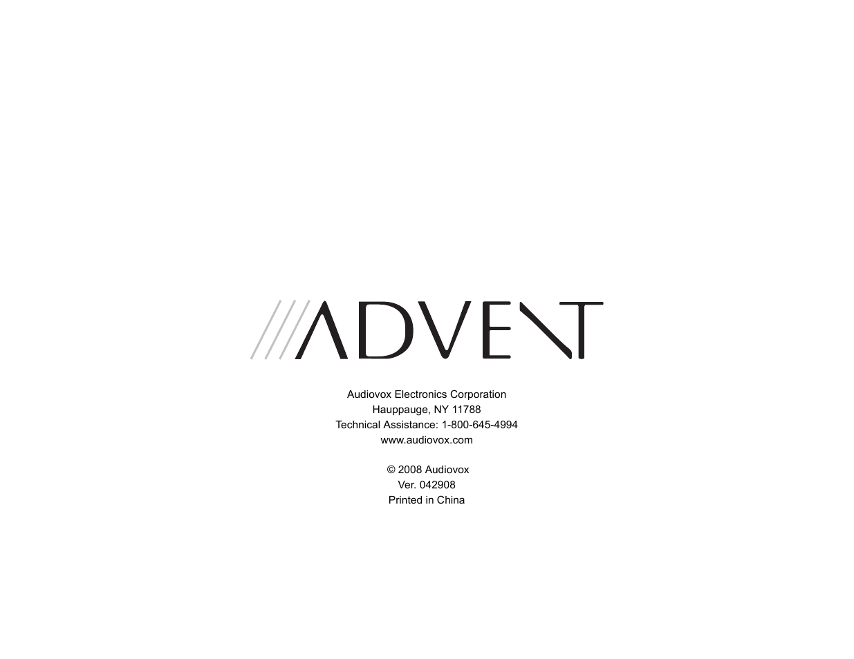 Advent AMM12N User Manual | Page 44 / 44