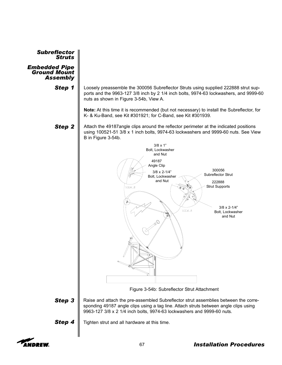 Andrew 3.7-Meter Earth Station Antenna User Manual | Page 67 / 86