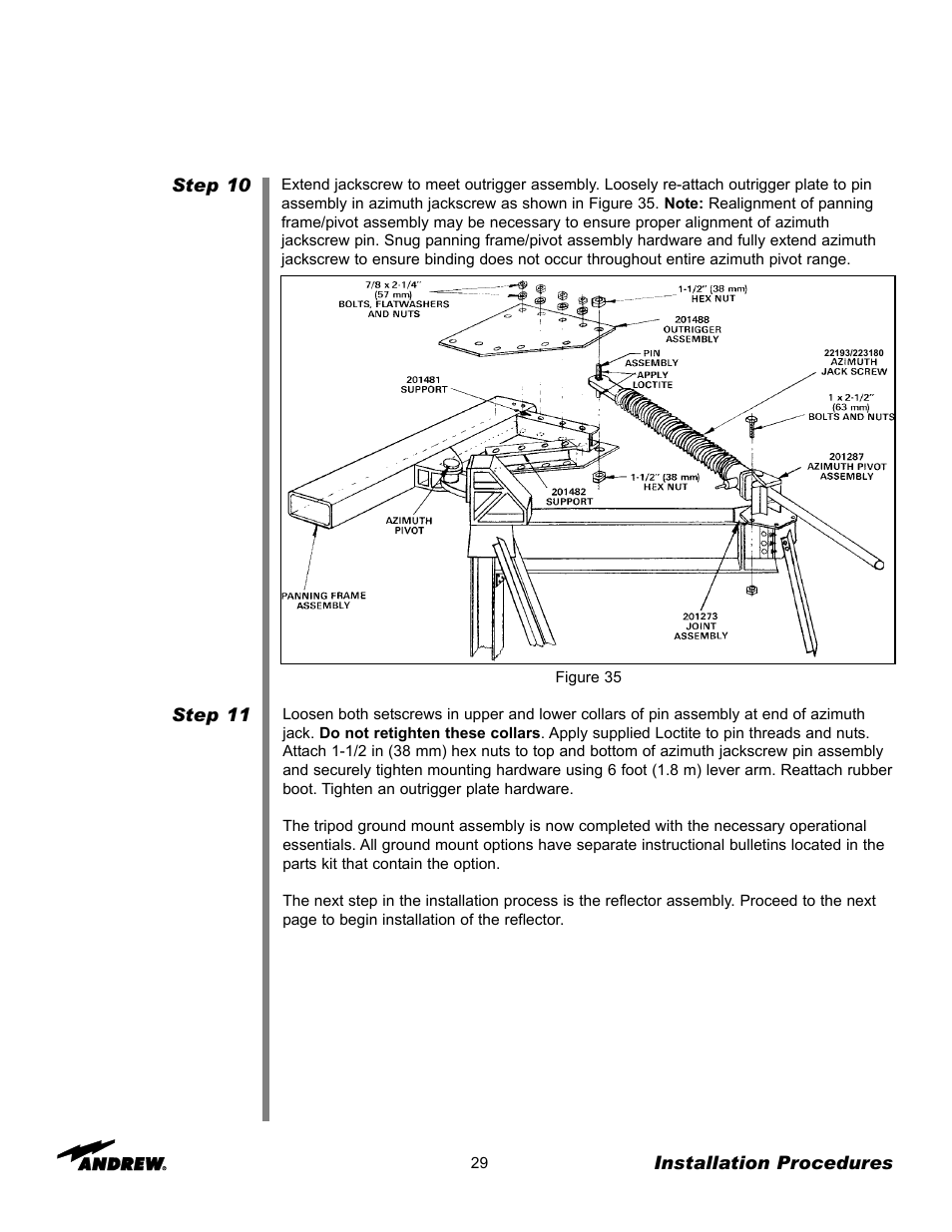 Andrew 5.6-Meter ESA User Manual | Page 29 / 54