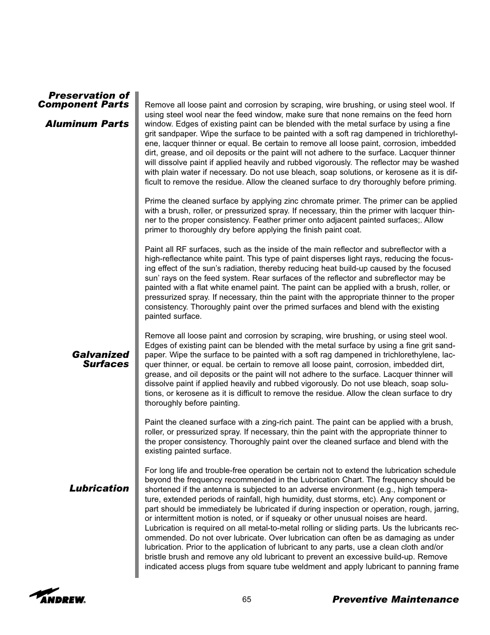 Andrew 7.6-Meter ESA User Manual | Page 65 / 69