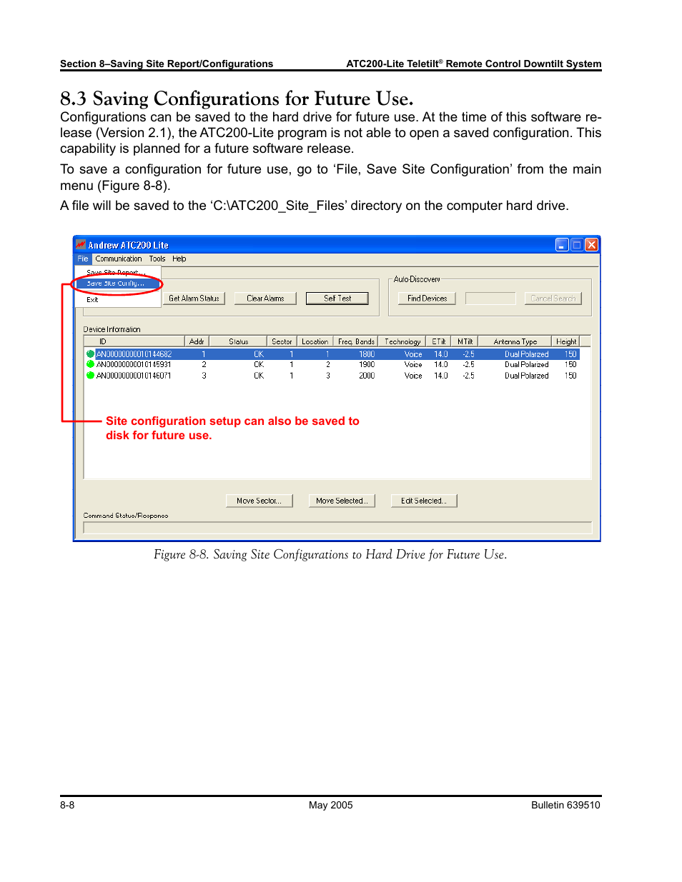 3 saving configurations for future use | Andrew ATC200-Lite User Manual | Page 54 / 66