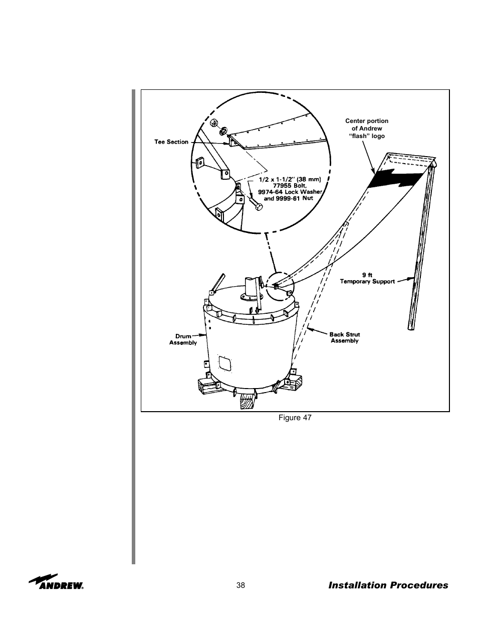 Installation procedures | Andrew 7.3-METER EARTH STATION ANTENNA ES73 User Manual | Page 38 / 69