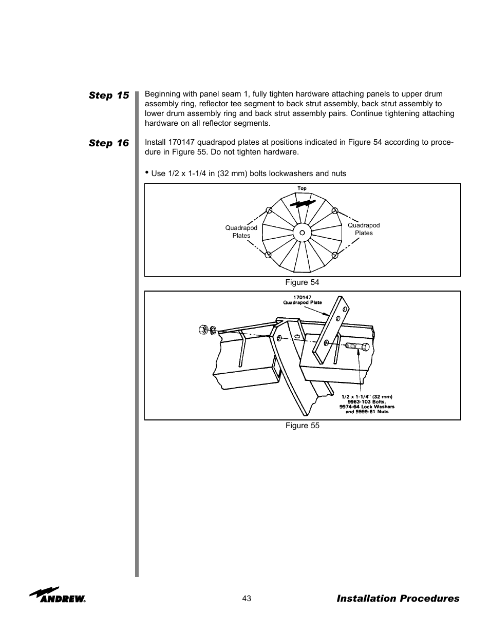 Andrew 7.3-METER EARTH STATION ANTENNA ES73 User Manual | Page 43 / 69