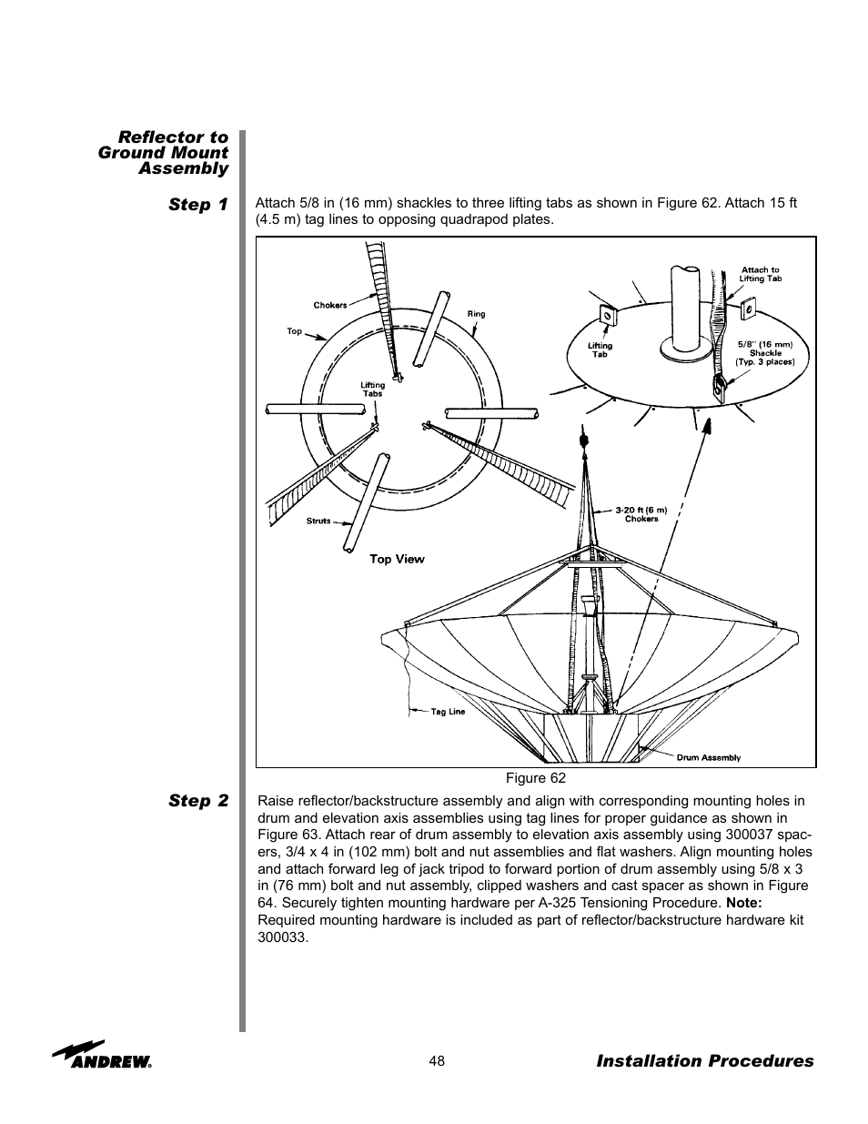 Andrew 7.3-METER EARTH STATION ANTENNA ES73 User Manual | Page 48 / 69