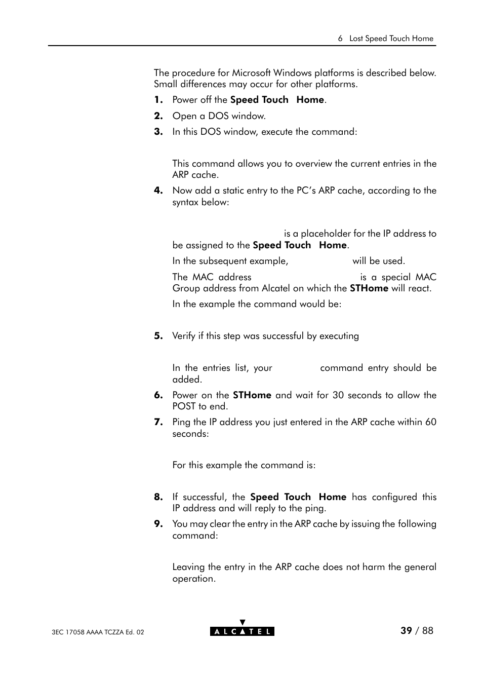 Alcatel Carrier Internetworking Solutions SpeedTouch Speed Touch Home Asymmetric Digital Subscriber Line (ADSL) Modem User Manual | Page 39 / 87