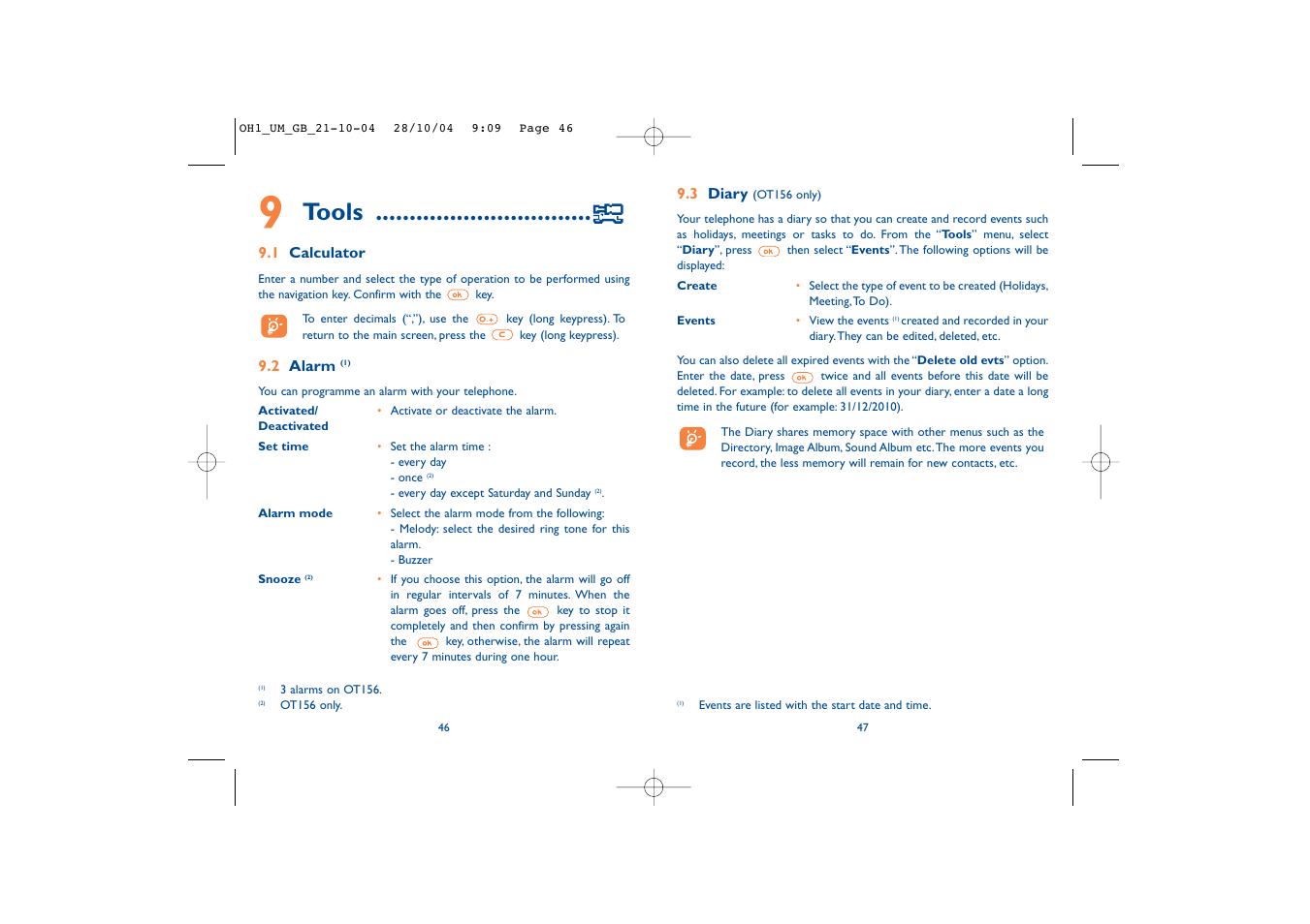 Tools | Alcatel Carrier Internetworking Solutions Onetouch 155 User Manual | Page 25 / 40