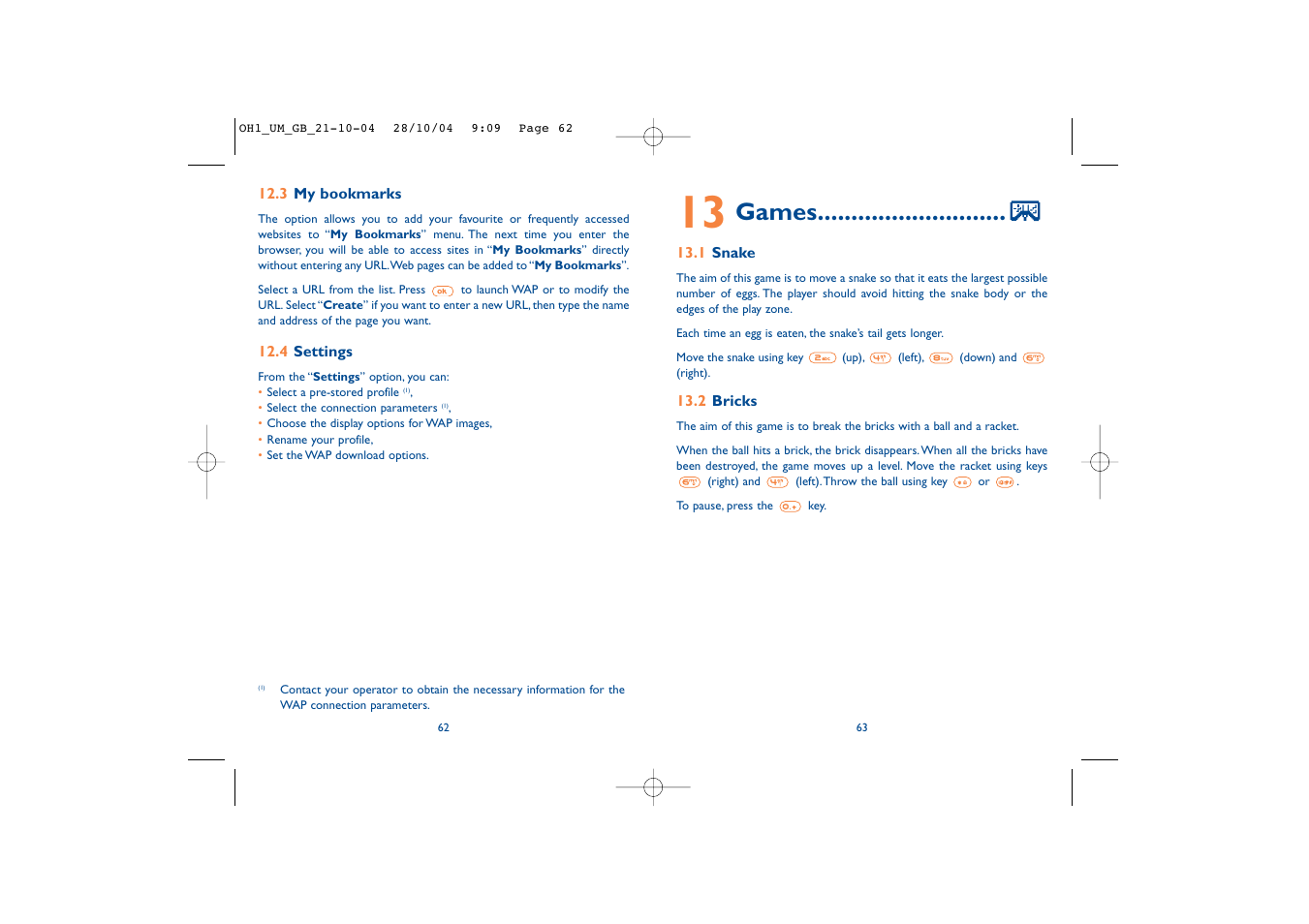 Games | Alcatel Carrier Internetworking Solutions Onetouch 155 User Manual | Page 33 / 40