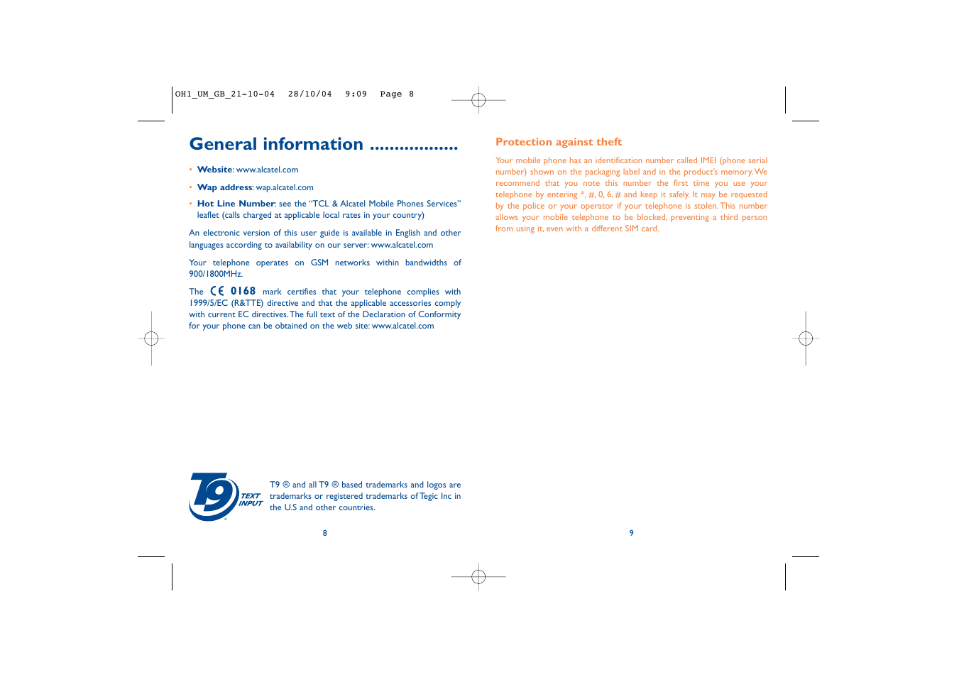 General information | Alcatel Carrier Internetworking Solutions Onetouch 155 User Manual | Page 6 / 40