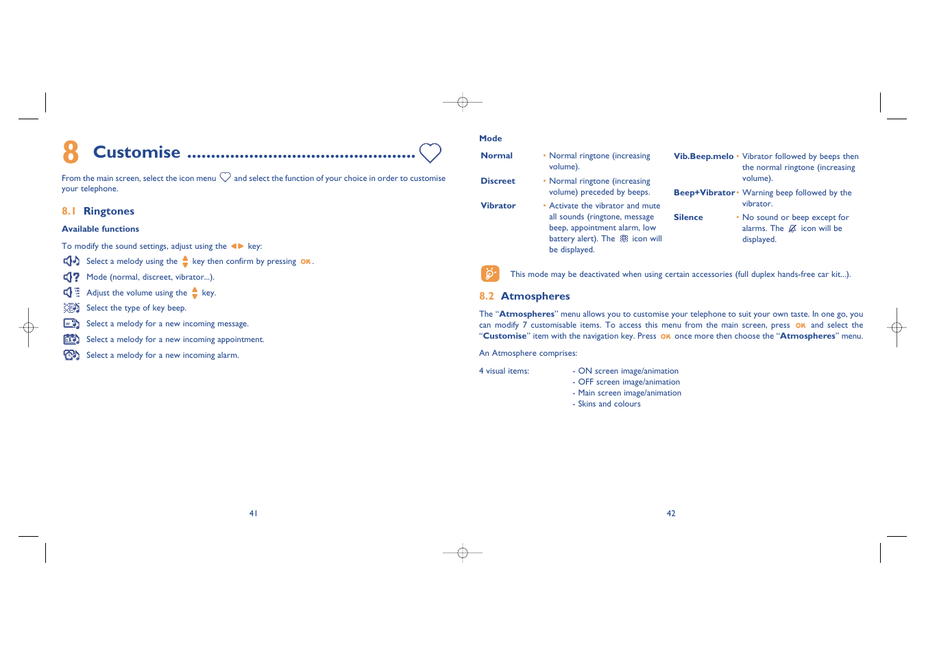 Customise | Alcatel Carrier Internetworking Solutions One Touch 535-735 User Manual | Page 22 / 49