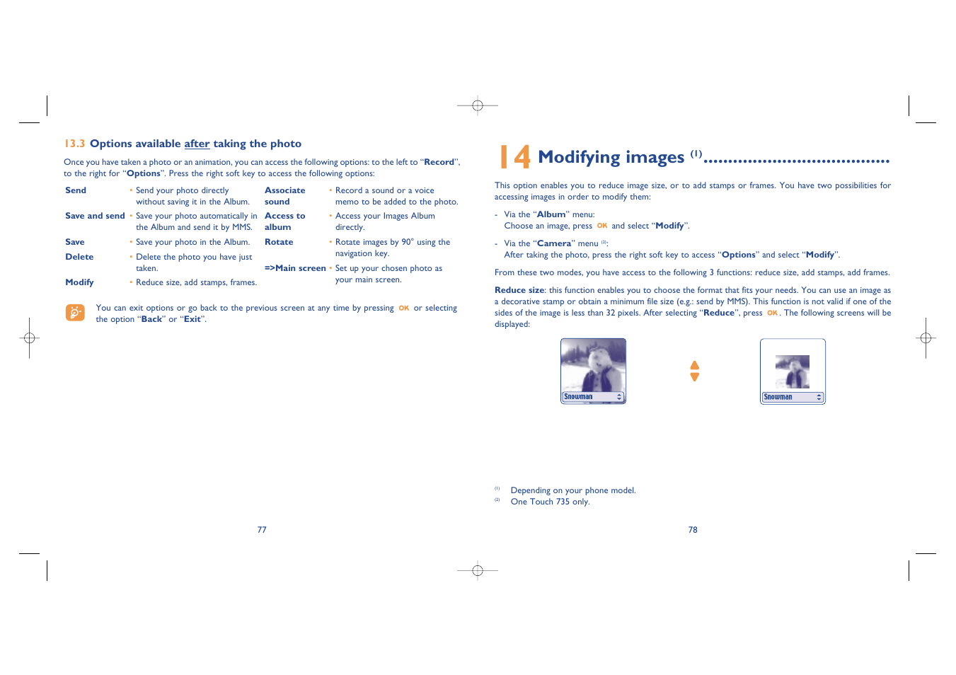 Modifying images | Alcatel Carrier Internetworking Solutions One Touch 535-735 User Manual | Page 40 / 49