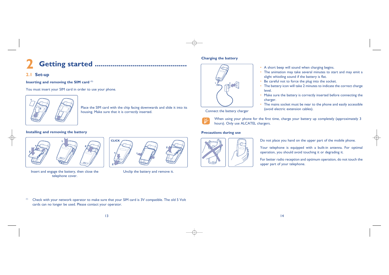 Getting started | Alcatel Carrier Internetworking Solutions One Touch 535-735 User Manual | Page 8 / 49