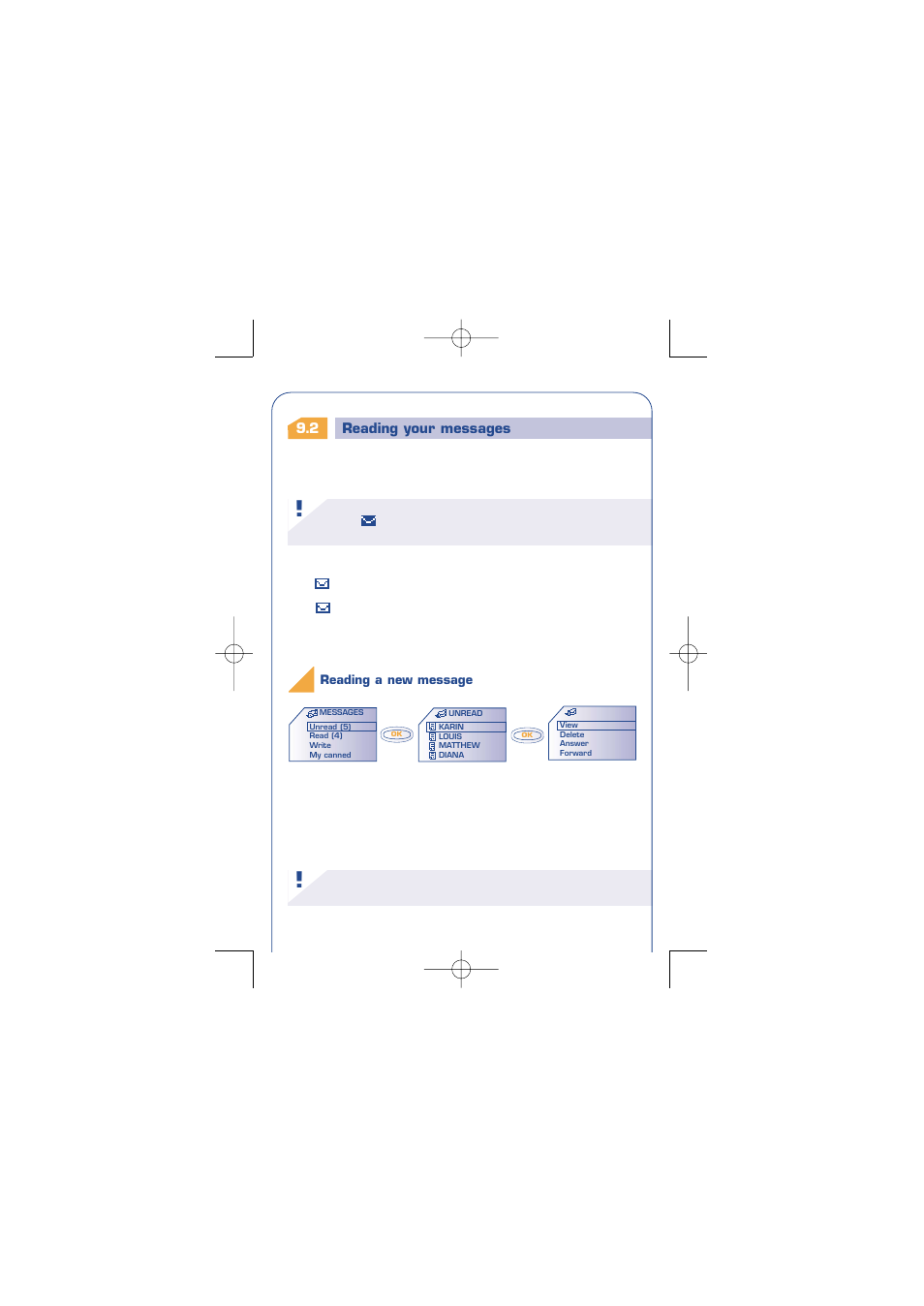 Reading your messages, P. 35 | Alcatel Carrier Internetworking Solutions One Touch 310 User Manual | Page 36 / 80