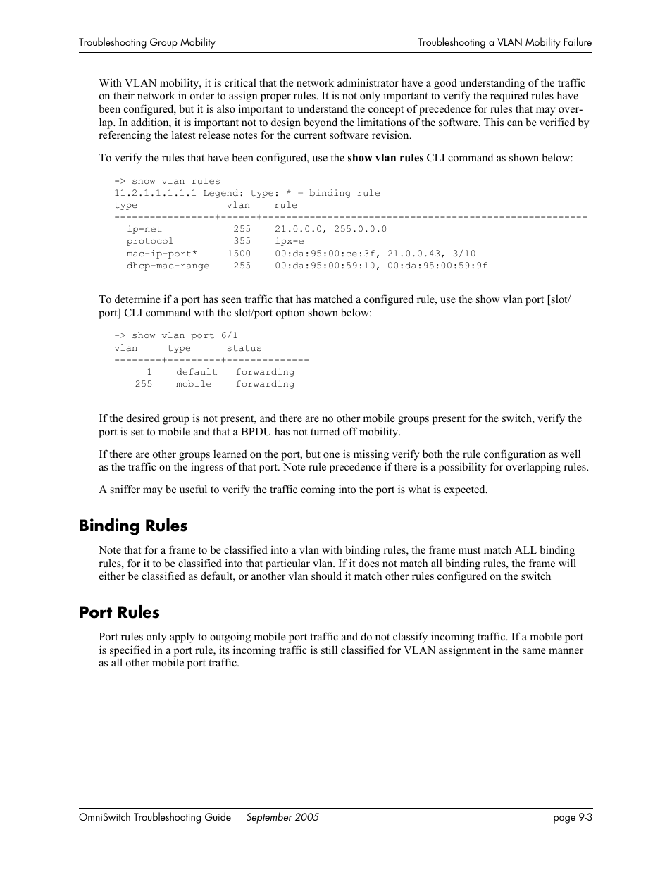 Binding rules, Port rules, Binding rules -3 port rules -3 | Alcatel Carrier Internetworking Solutions 6648 User Manual | Page 143 / 614