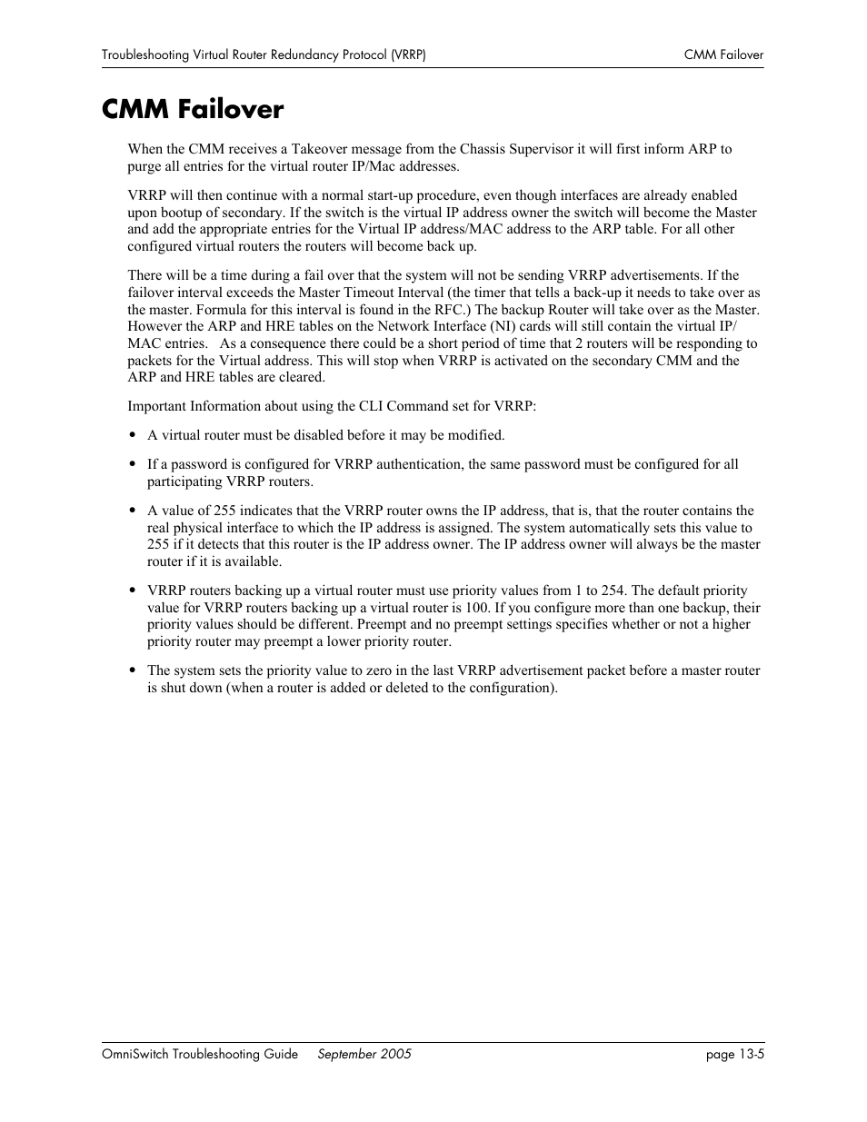 Cmm failover, Cmm failover -5 | Alcatel Carrier Internetworking Solutions 6648 User Manual | Page 215 / 614