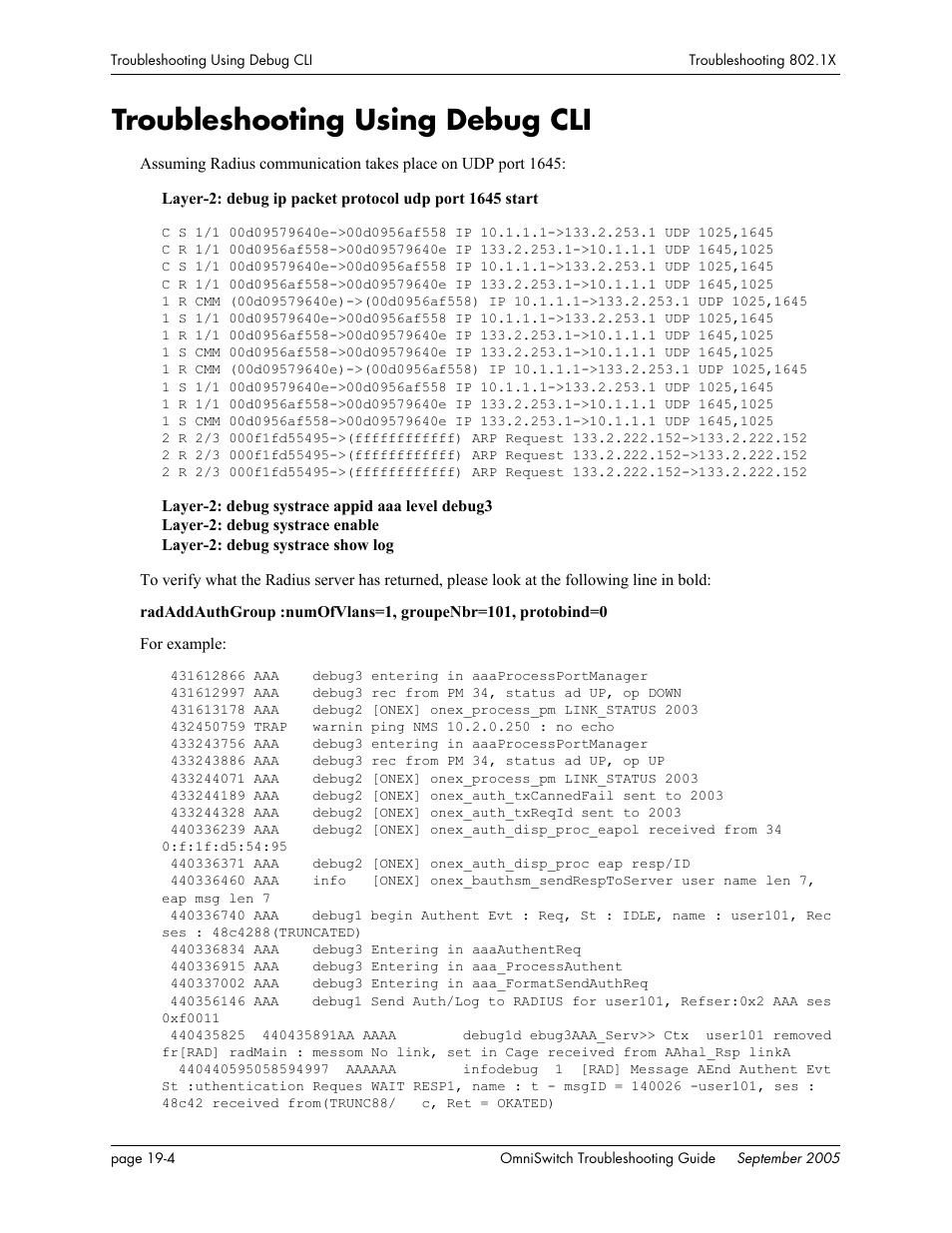 Troubleshooting using debug cli, Troubleshooting using debug cli -4 | Alcatel Carrier Internetworking Solutions 6648 User Manual | Page 318 / 614