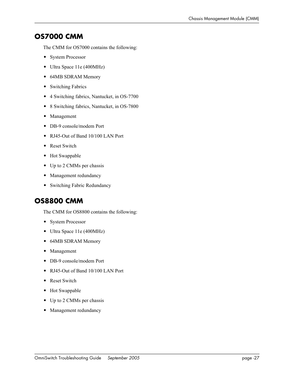 Os7000 cmm, Os8800 cmm | Alcatel Carrier Internetworking Solutions 6648 User Manual | Page 351 / 614
