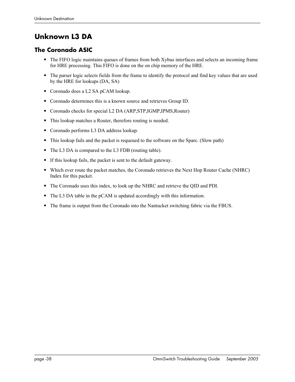 Unknown l3 da, The coronado asic | Alcatel Carrier Internetworking Solutions 6648 User Manual | Page 362 / 614