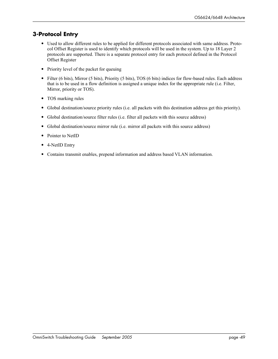 Protocol entry | Alcatel Carrier Internetworking Solutions 6648 User Manual | Page 373 / 614