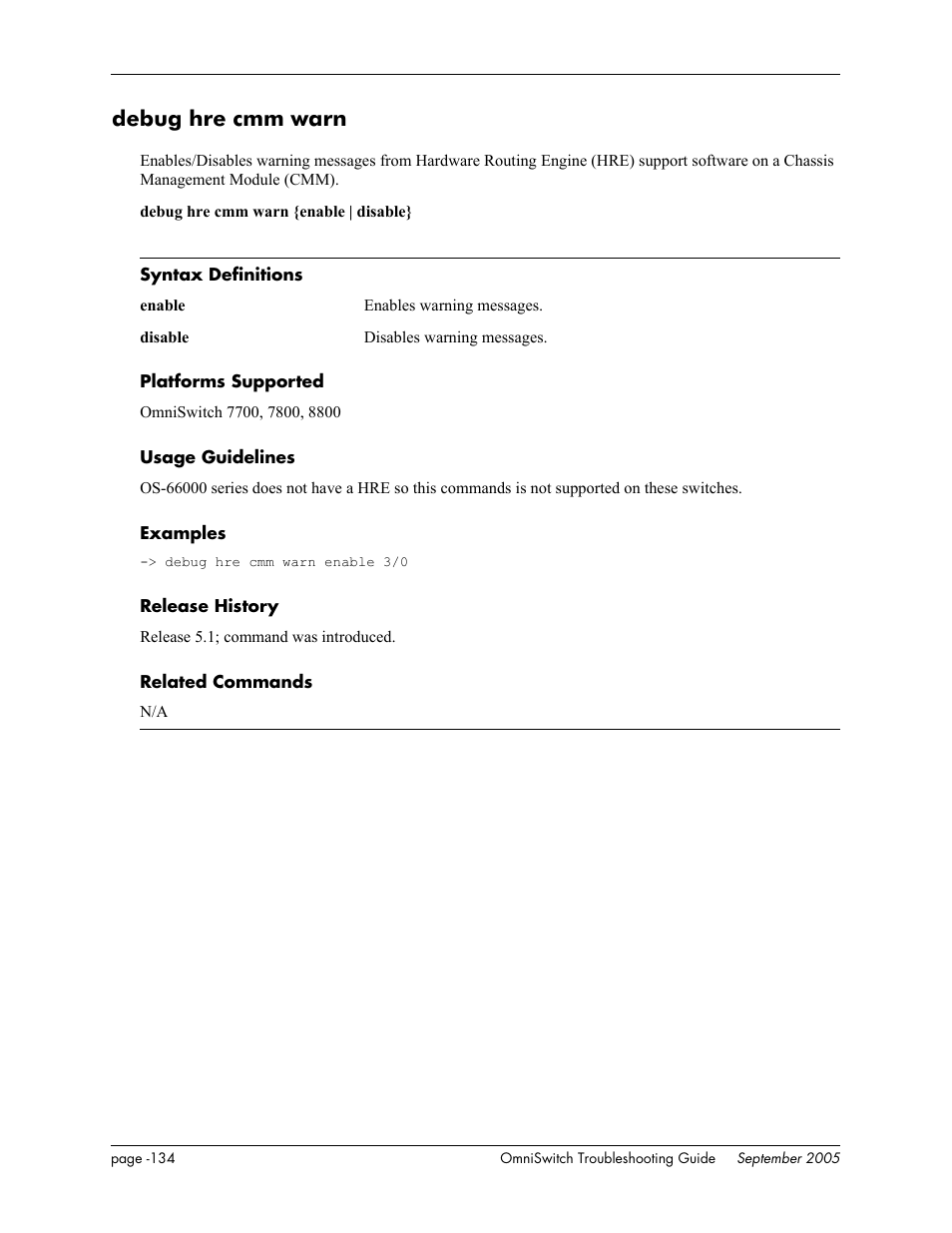 Debug hre cmm warn | Alcatel Carrier Internetworking Solutions 6648 User Manual | Page 520 / 614