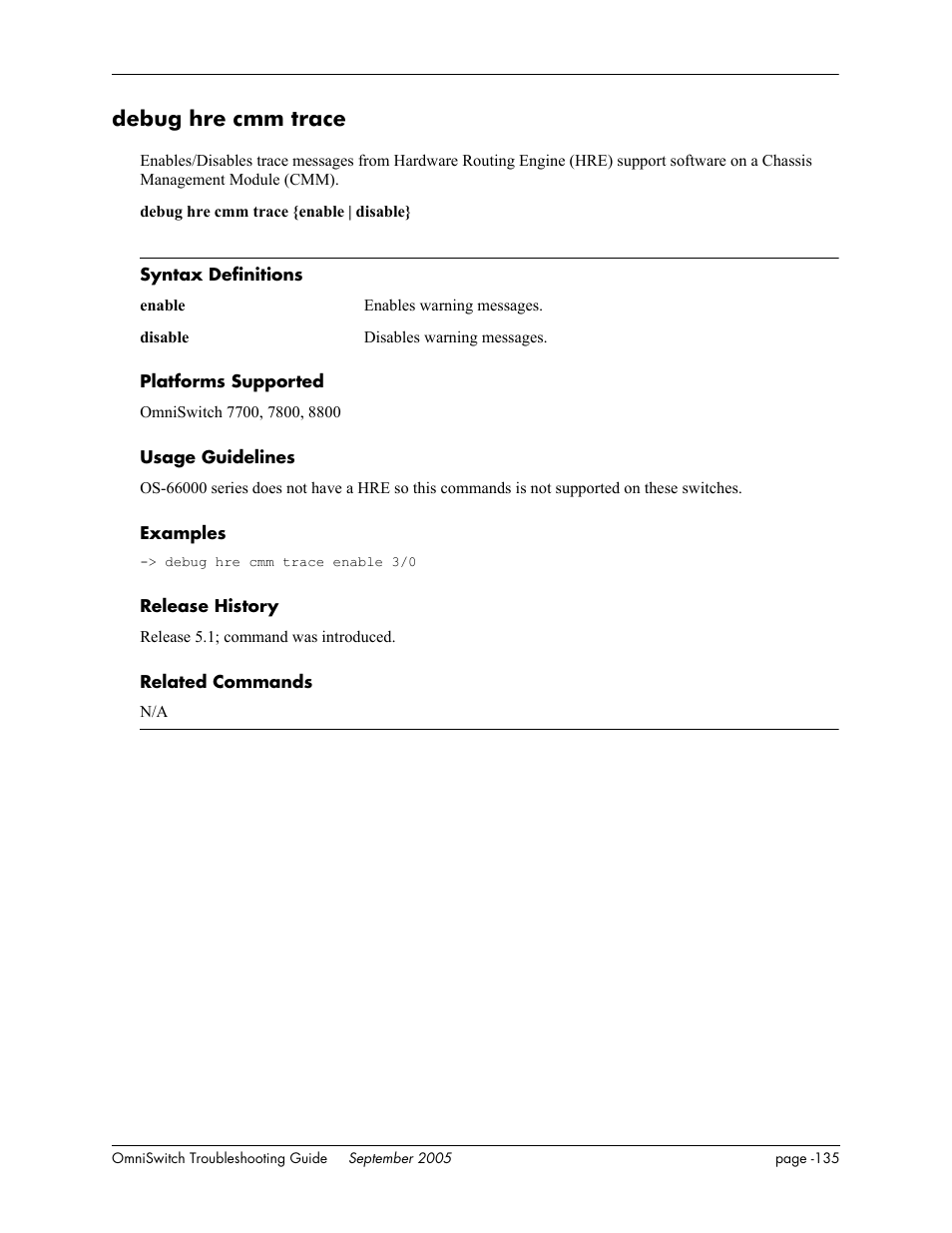 Debug hre cmm trace | Alcatel Carrier Internetworking Solutions 6648 User Manual | Page 521 / 614
