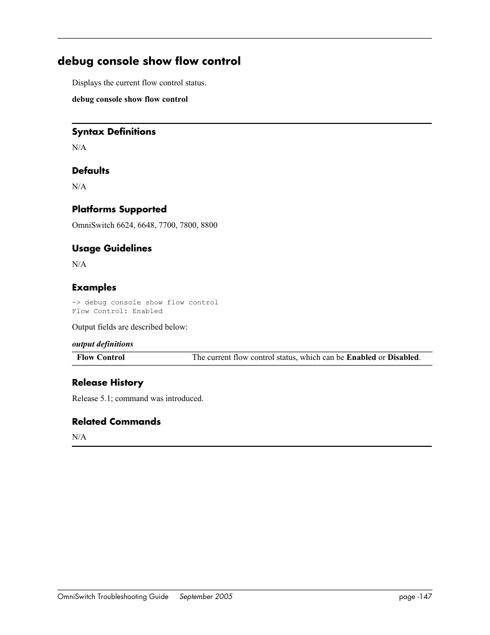 Debug console show flow control | Alcatel Carrier Internetworking Solutions 6648 User Manual | Page 533 / 614