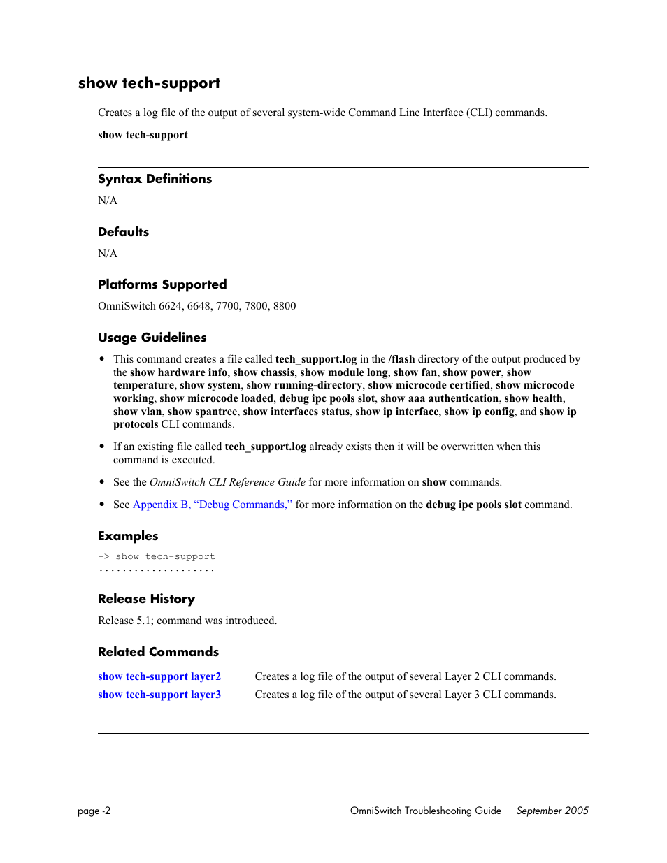 Show tech-support, Command from | Alcatel Carrier Internetworking Solutions 6648 User Manual | Page 596 / 614