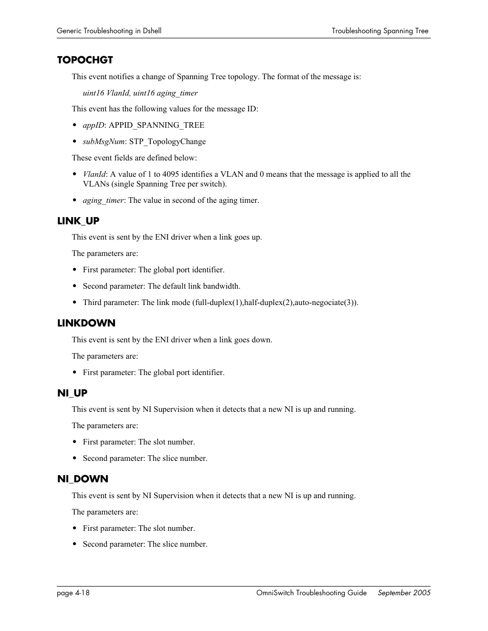 Topochgt, Link_up, Linkdown | Ni_up, Ni_down | Alcatel Carrier Internetworking Solutions 6648 User Manual | Page 98 / 614