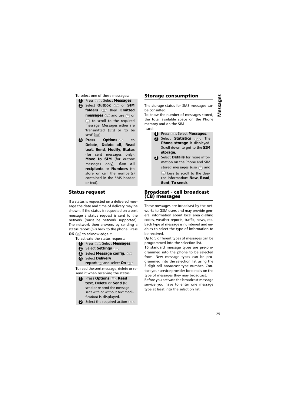 Messages | Alcatel Carrier Internetworking Solutions One Touch 531 User Manual | Page 25 / 72