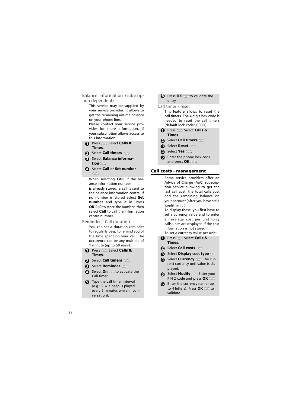 Call costs - management | Alcatel Carrier Internetworking Solutions One Touch 531 User Manual | Page 28 / 72