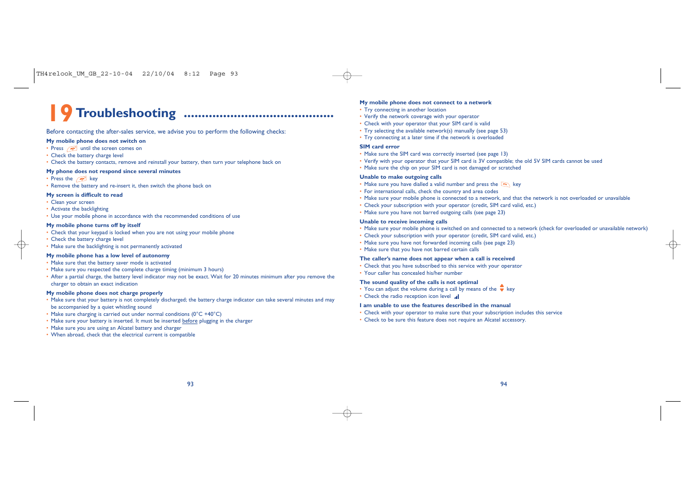 Troubleshooting | Alcatel Carrier Internetworking Solutions One Touch 757 User Manual | Page 48 / 49
