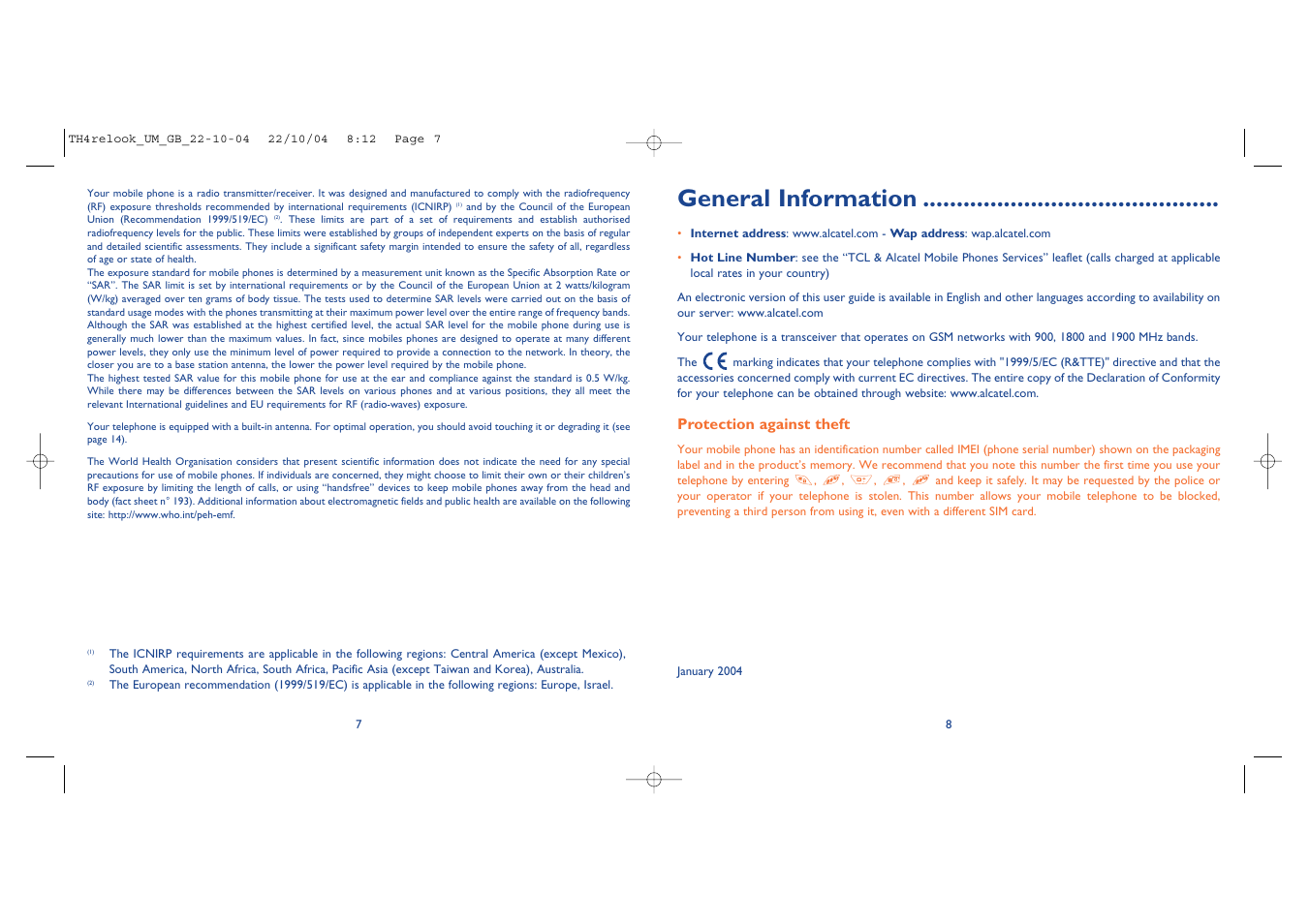 General information | Alcatel Carrier Internetworking Solutions One Touch 757 User Manual | Page 5 / 49