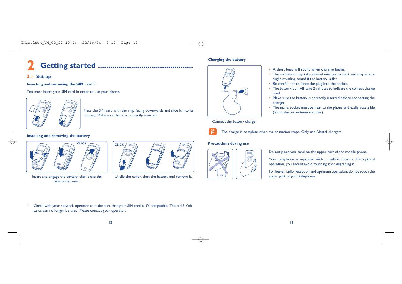 Getting started | Alcatel Carrier Internetworking Solutions One Touch 757 User Manual | Page 8 / 49