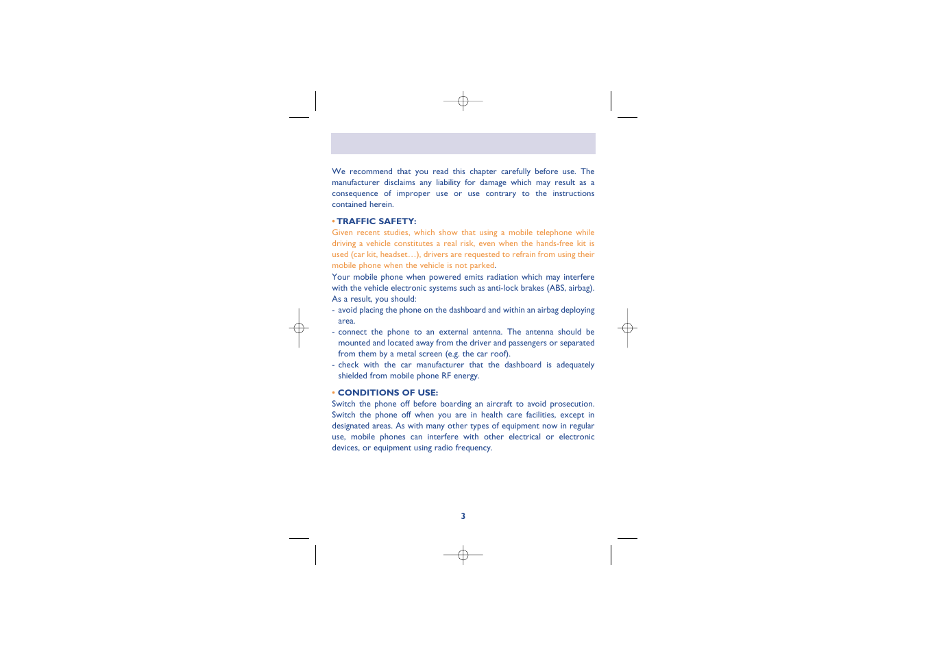 Use and safety precautions | Alcatel Carrier Internetworking Solutions Alcatel 8 Series IPTouch 4068 User Manual | Page 5 / 62